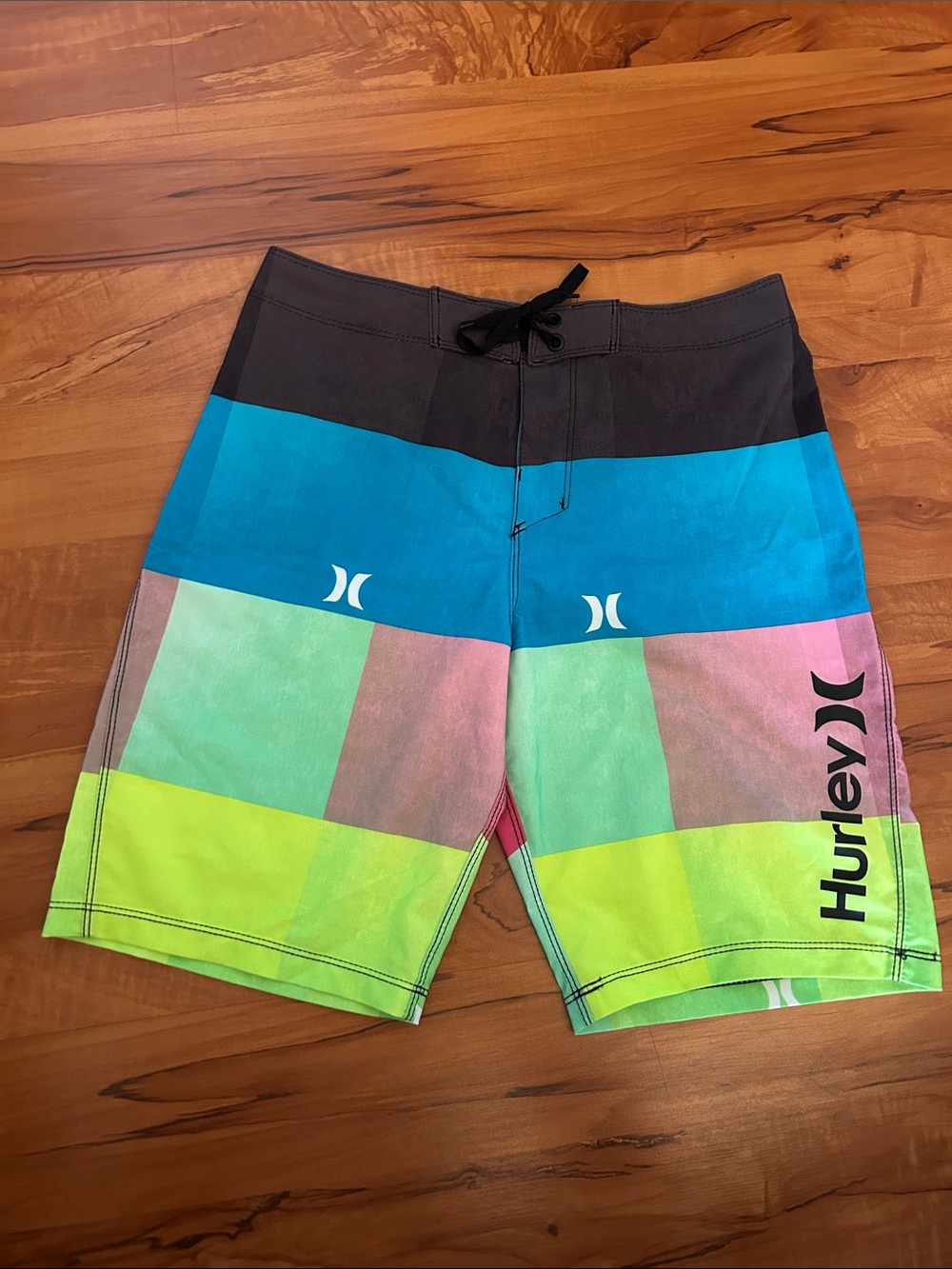 Hurley Phantom Black, Blue, Mint, Pink & Neon Yellow Colorblock Board Shorts